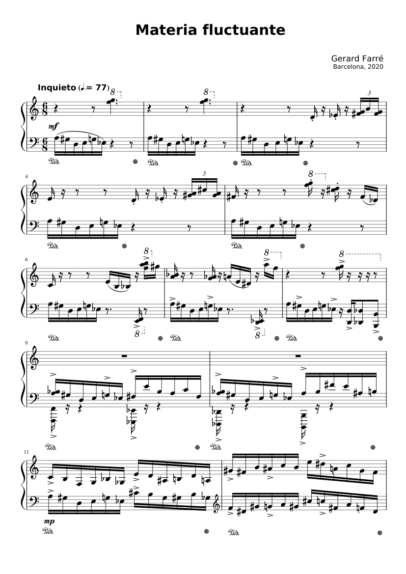 Fluctuating matter Sheet music for Piano (Solo) | Musescore.com