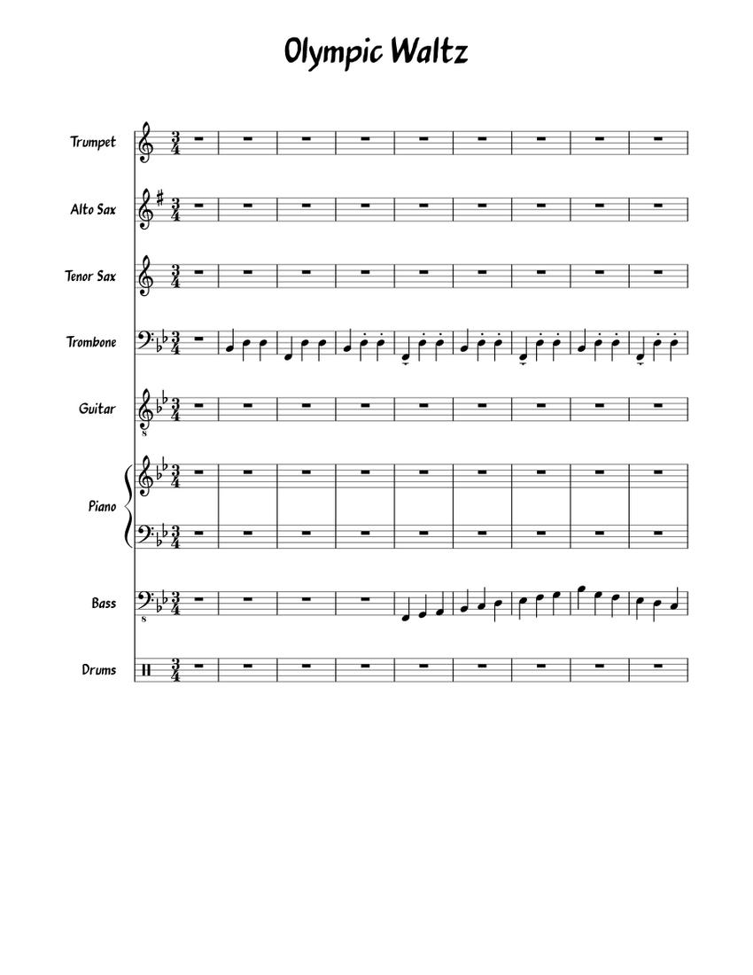 Olympic Waltz.(extended version.) Sheet music for Piano, Trombone ...