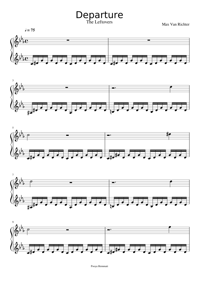Departure ( The Leftovers) Sheet music for Piano (Solo) | Musescore.com