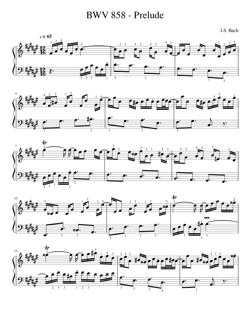 Prelude and Fugue in F-sharp major BWV 858