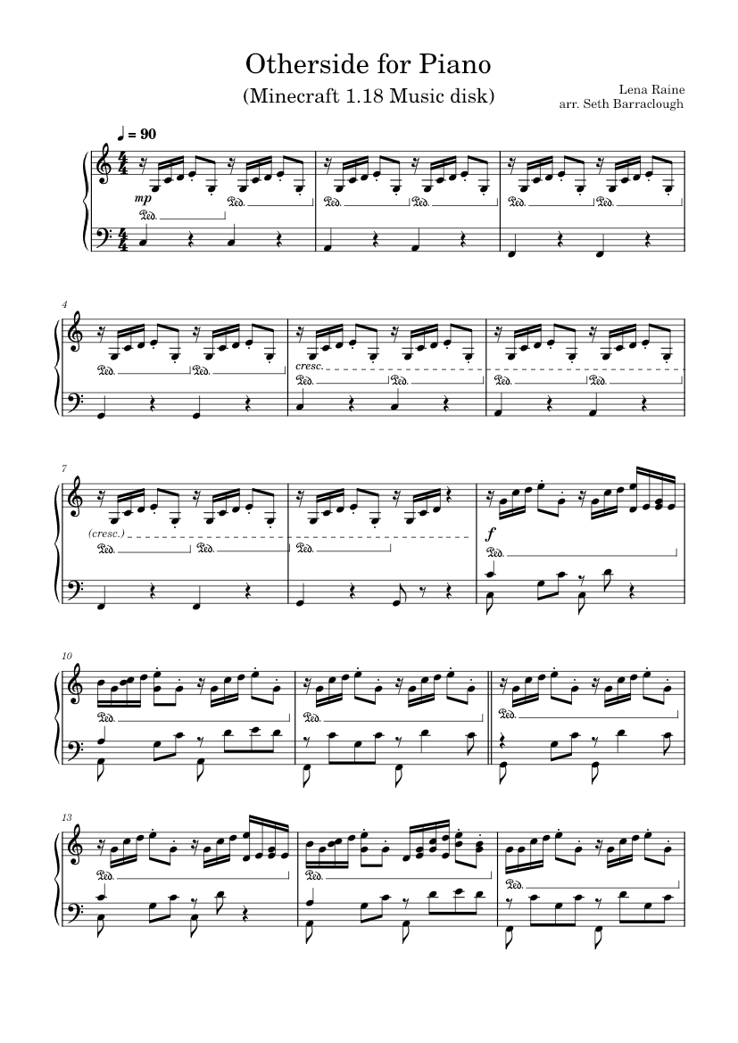 Otherside Sheet music for Piano (Solo) | Musescore.com