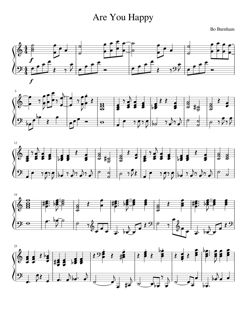 Are You Happy Sheet Music For Piano Solo Musescore Com