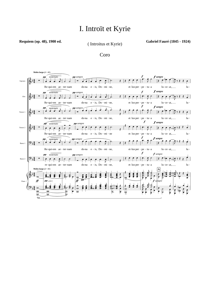 Fauré Requiem I. Introït et Kyrie