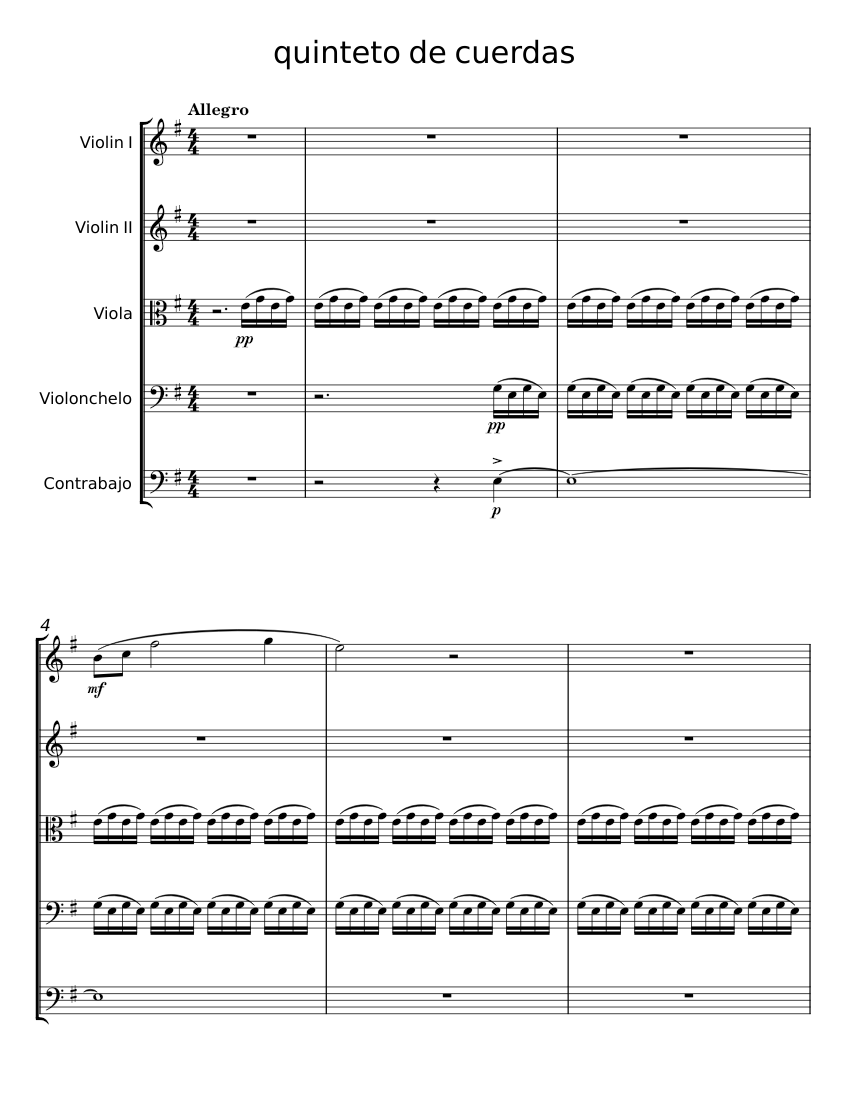 Vampire Masquerade Sheet music for Contrabass, Violin, Viola, Cello (String  Quintet)