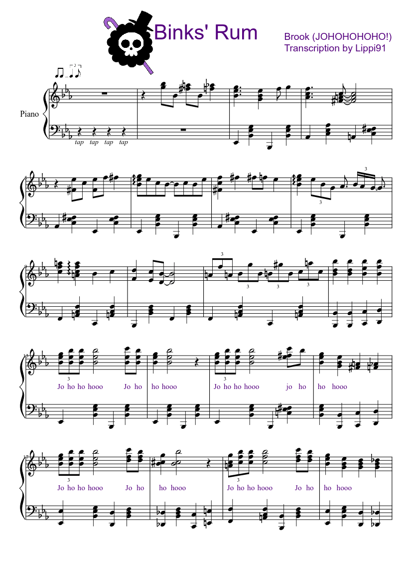 Binks' Rum (Binks' Sake) Sheet music for Piano (Solo) | Musescore.com