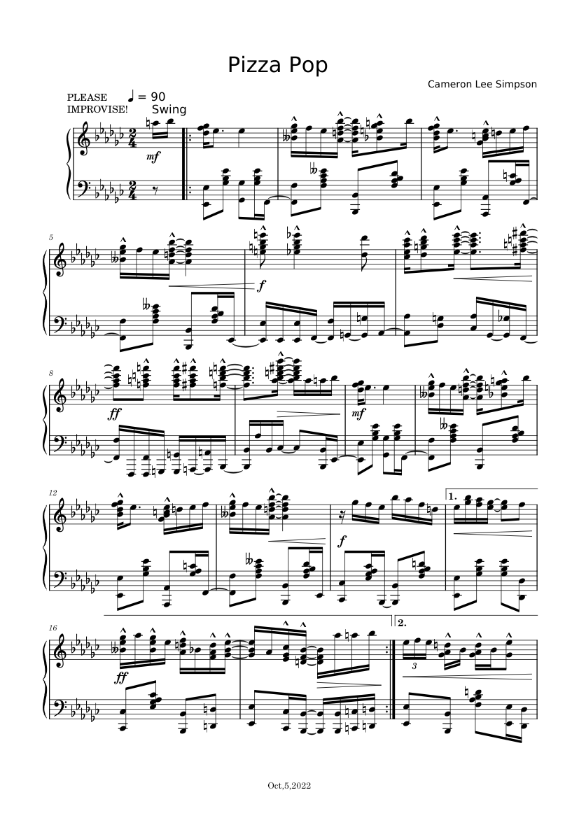 Pizza Pop Sheet Music For Piano Solo Musescore pizza-pop-sheet-music-for-piano-solo-musescore
