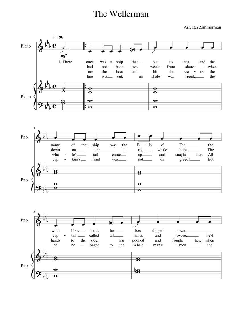 Wellerman by The Longest Johns Sheet music for Piano (Solo) | Musescore.com