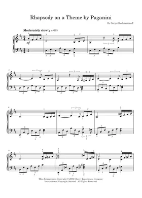 Free Rhapsody On A Theme Of Paganini, Op.43 by Sergei Rachmaninoff sheet  music | Download PDF or print on Musescore.com