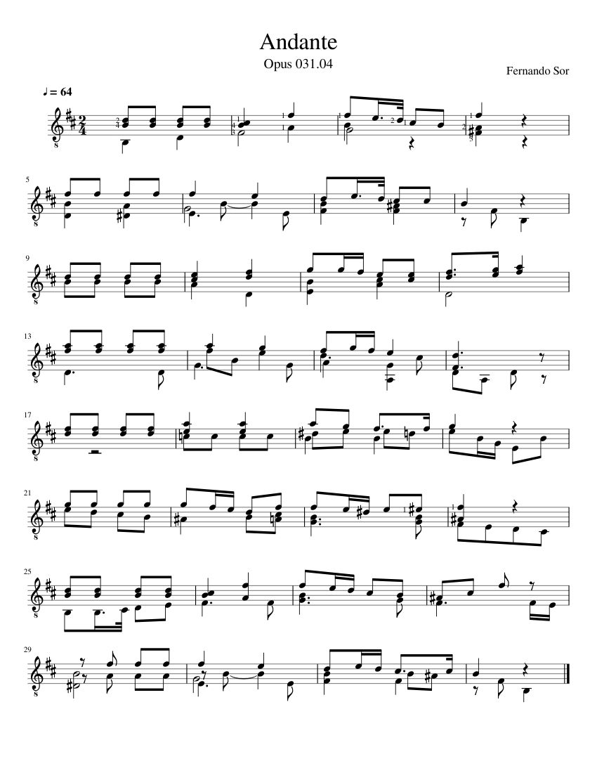 Fernando Sor - Opus 31.04 - Andante