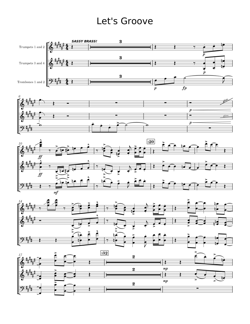 Let s Groove Earth Wind Fire Sheet Music For Trombone Trumpet Let s groove earth wind fire sheet music for trombone trumpet