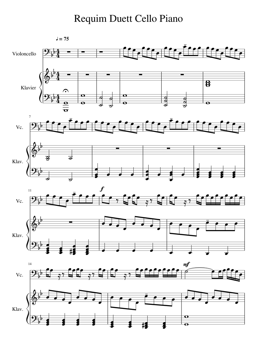 Requiem for a Dream Duet Cello Piano Sheet music for Piano, Cello (Solo) |  Musescore.com