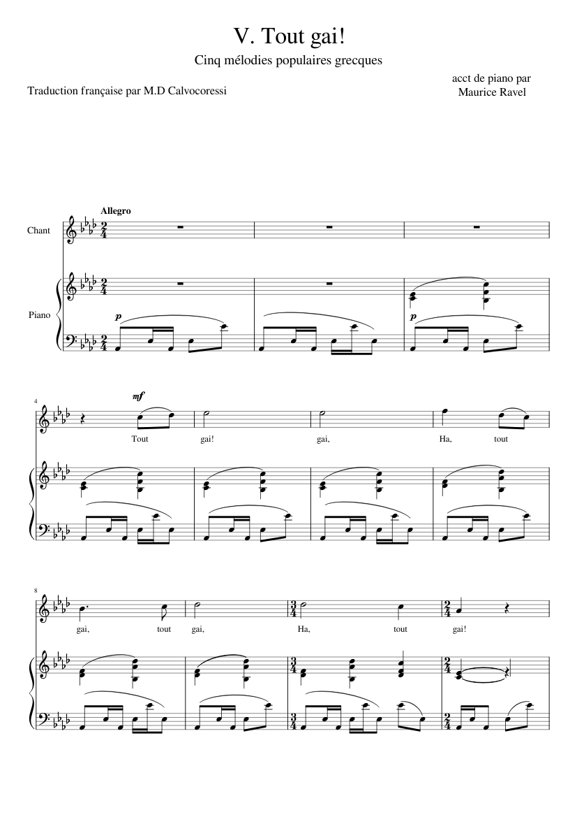 Cinq mélodies populaires grecques