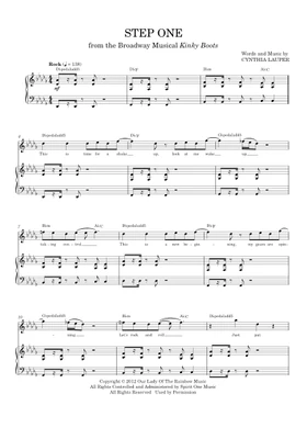 Free Step One by Cynthia Lauper, Kinky Boots Musical sheet music | Download  PDF or print on Musescore.com