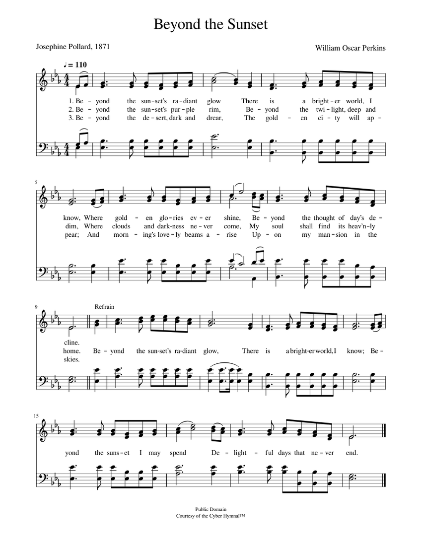 Beyond the sunset - William O. Perkins Sheet music for Piano (Piano Duo ...
