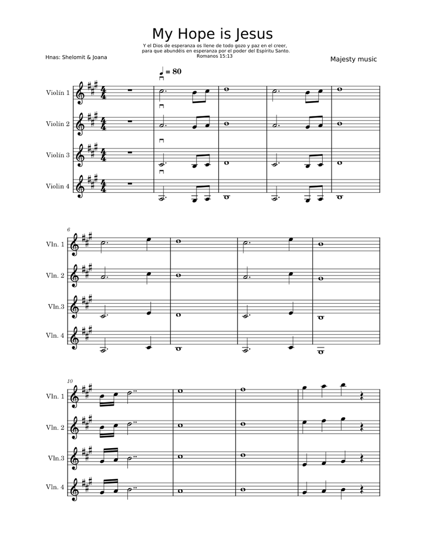 Mi Roca Partitura Mi roca es Cristo Sheet music for Violin (Mixed Quartet) | Musescore.com