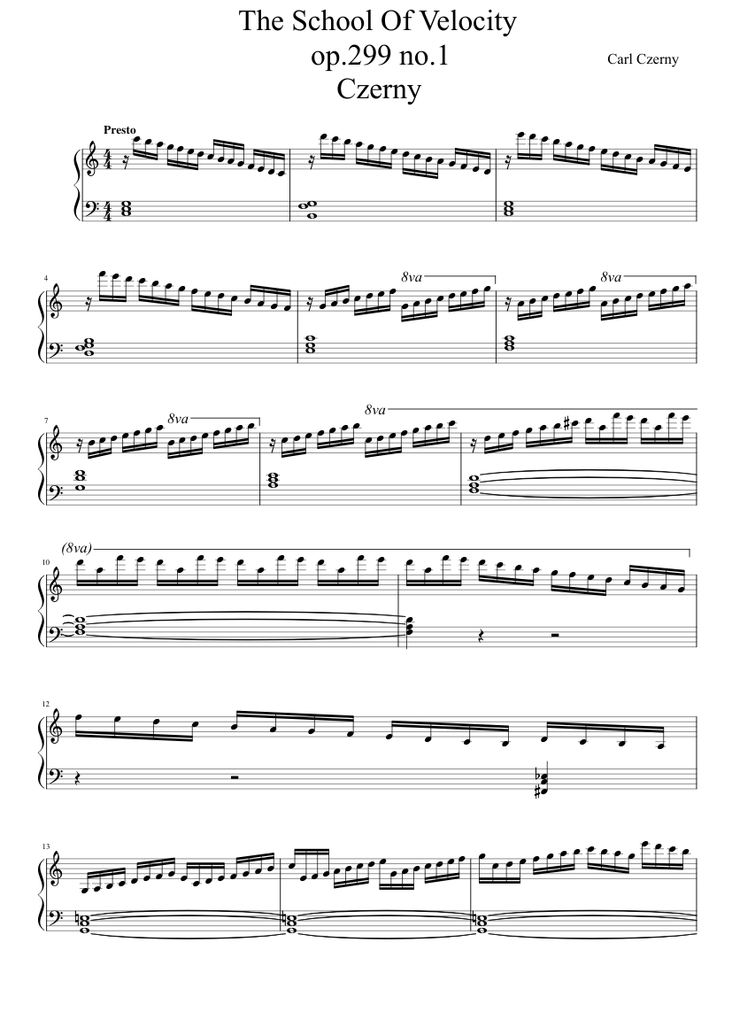 Scool of Velocity op.299 no.1 Czerny