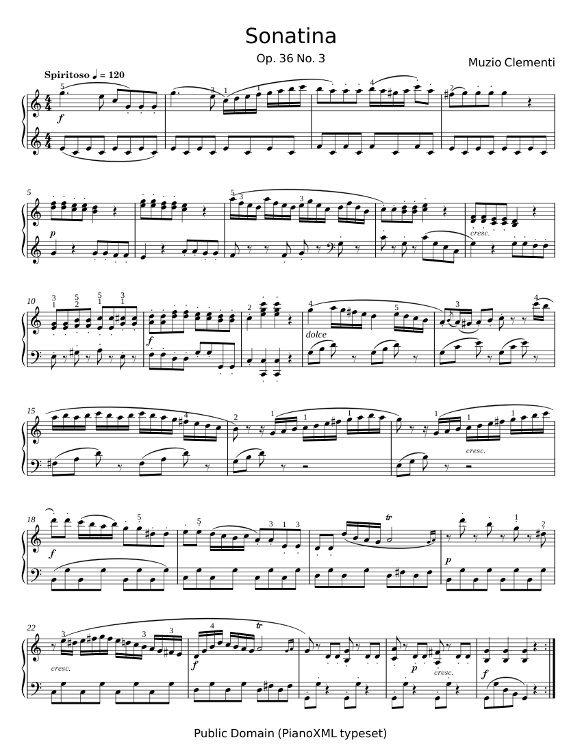 Sonatina Op.36 No.3 - Muzio Clementi Sheet music for Piano (Solo ...