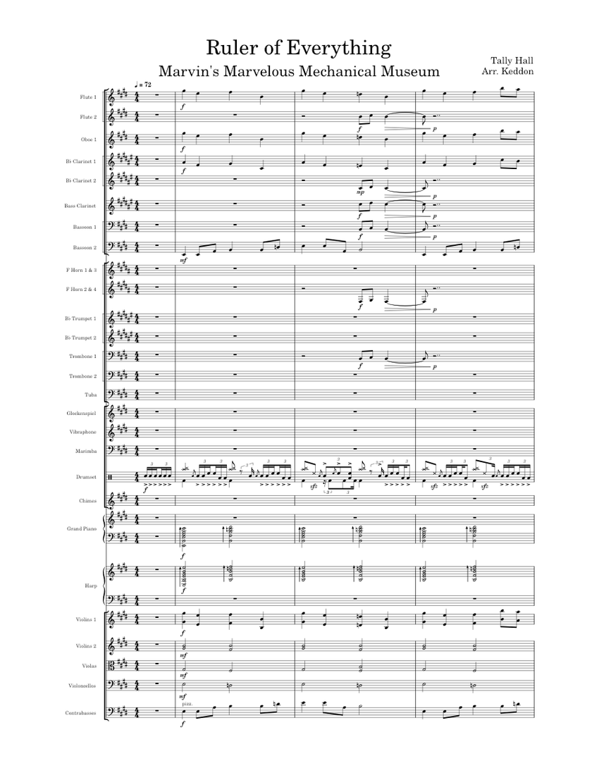 Ruler Of Everything - Tally Hall Sheet music for Piano, Trombone, Tuba ...