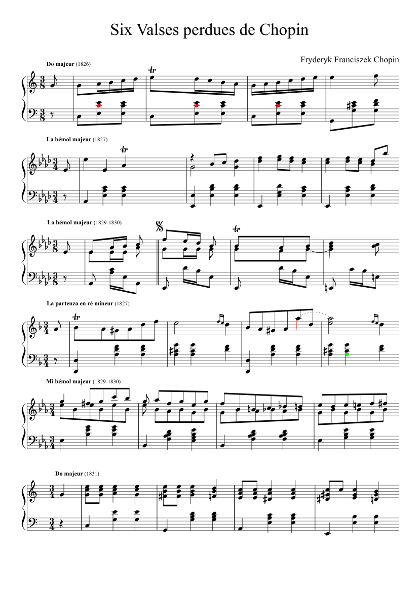 Chopin's lost waltzes Sheet Music for Piano (Solo) | MuseScore.com