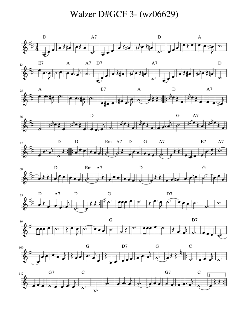 Walzer DGCF 3 (wz06629) Sheet music for Accordion (Solo)