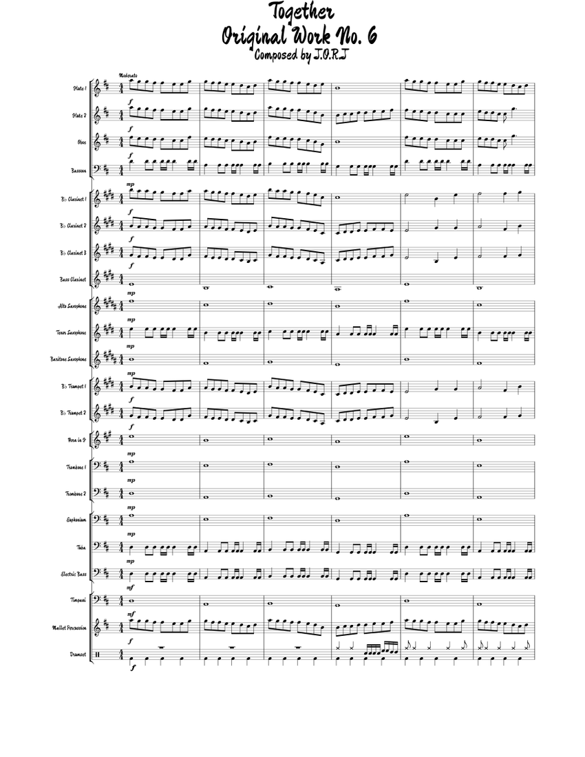 Original Work No. 6 Together - J.O.R.J. Sheet music for Trombone ...