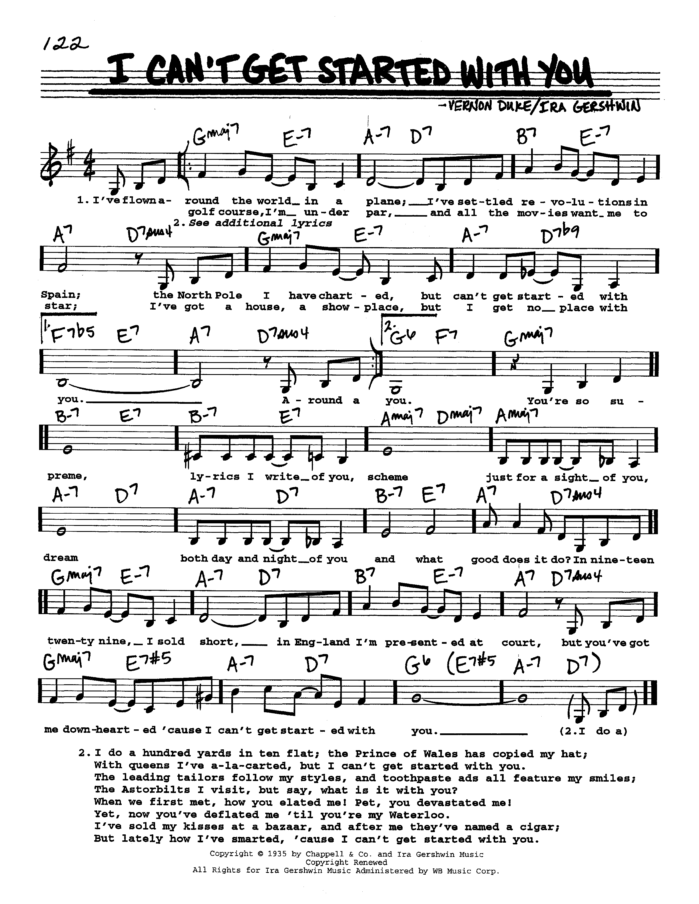 Play Official version of I Can't Get Started Sheet Music by Vernon