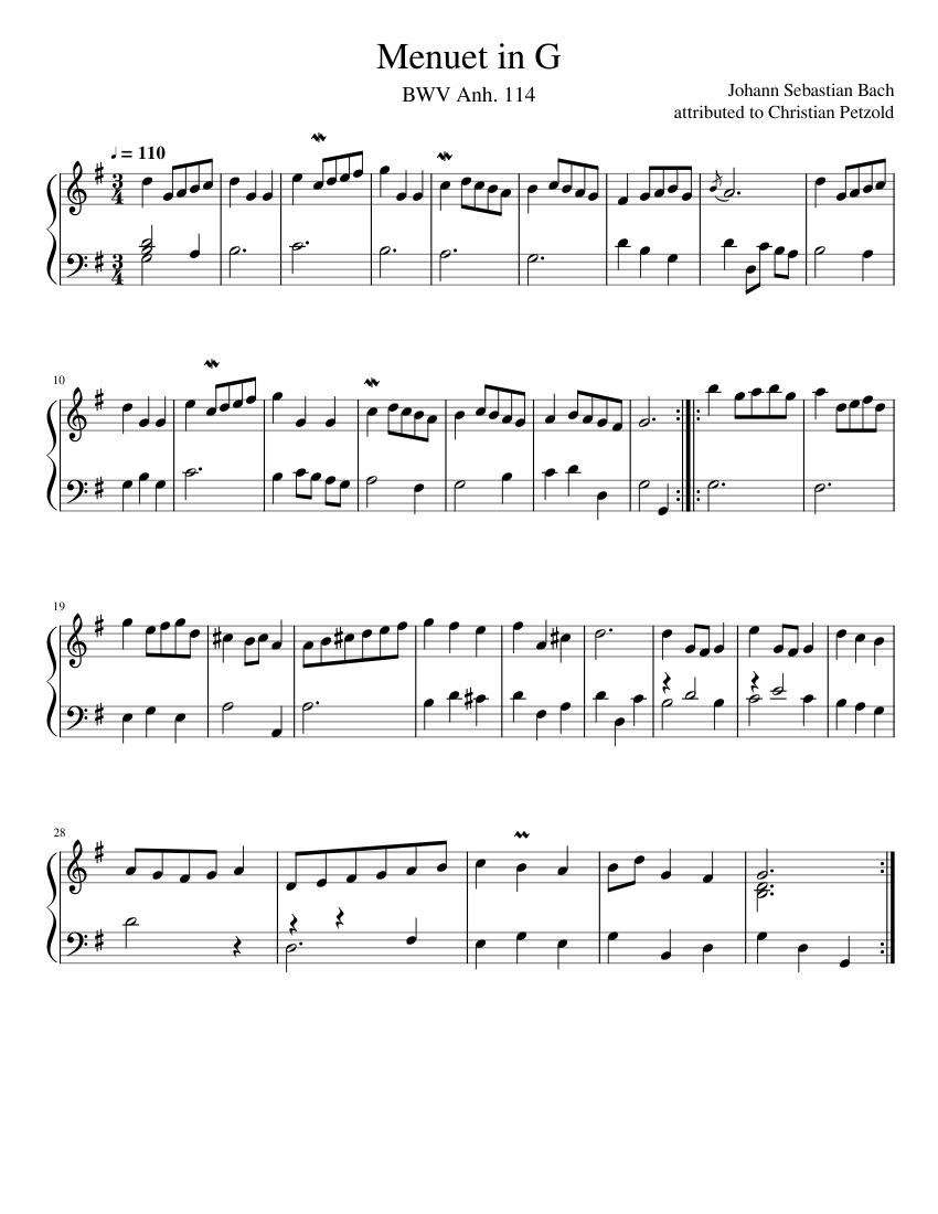 Minuet in G minor BWV Anh.115