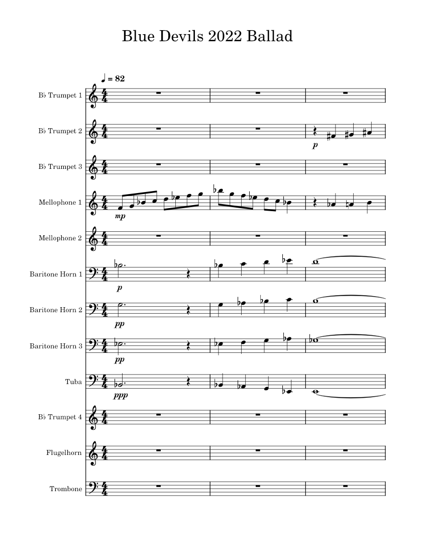 Blue Devils 2022 Ballad *Brass Only* Sheet music for Trombone, Tuba