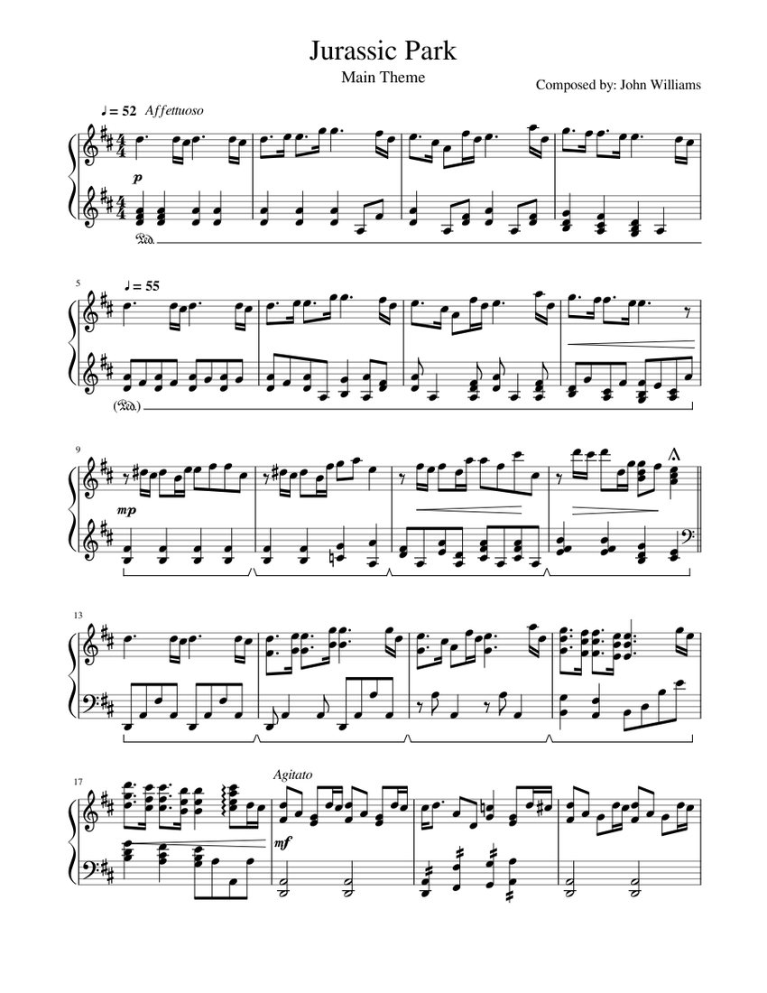 Jurassic Park - Main theme Sheet music for Piano (Solo) | Musescore.com