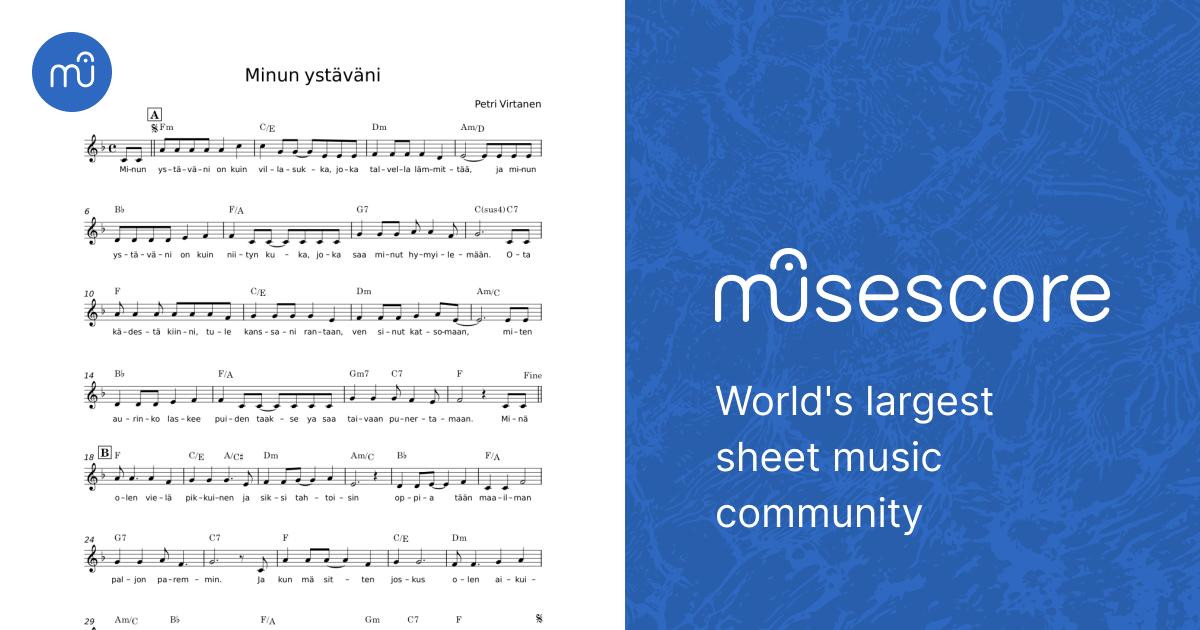 Minun Yst v ni On Kuin Villasukka Misc Children Sheet Music For minun-yst-v-ni-on-kuin-villasukka-misc-children-sheet-music-for