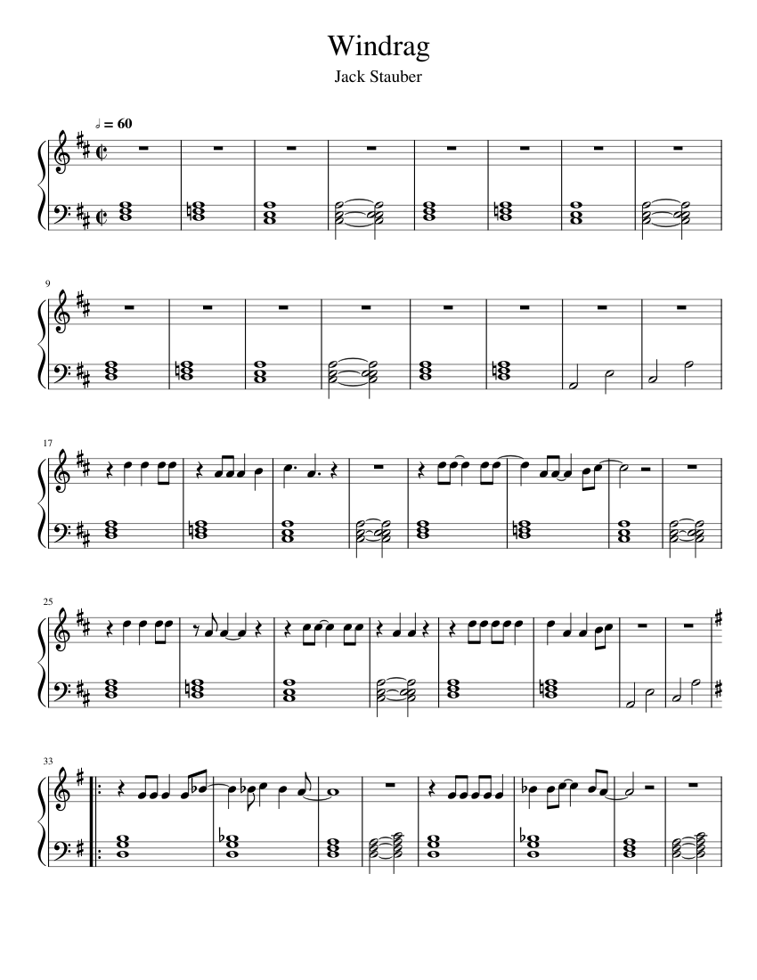 Windrag - Jack Stauber Sheet music for Piano (Solo) Easy | Musescore.com