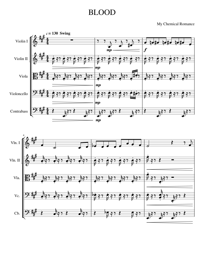 Vampire Masquerade Sheet music for Contrabass, Violin, Viola