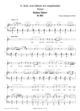 Schubert, Franz - Stabat Mater, D.383 sheet music | Play, print, and  download in PDF or MIDI sheet music on Musescore.com