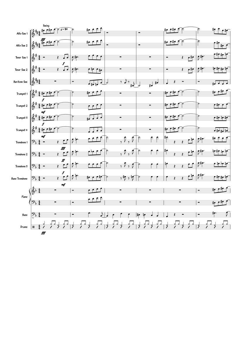 Ornithology Charlie Parker Sheet music for Piano, Trombone, Trombone