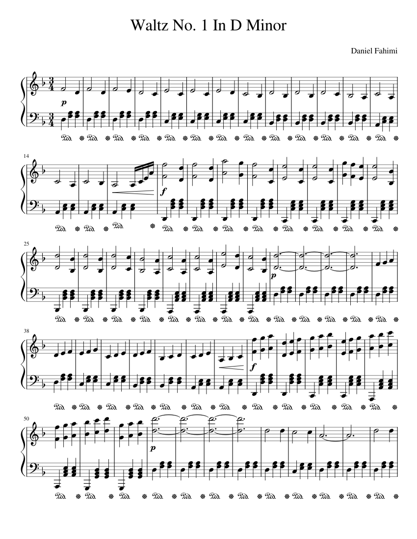 Waltz No. 1 In D Minor Sheet music for Piano (Solo) Easy | Musescore.com