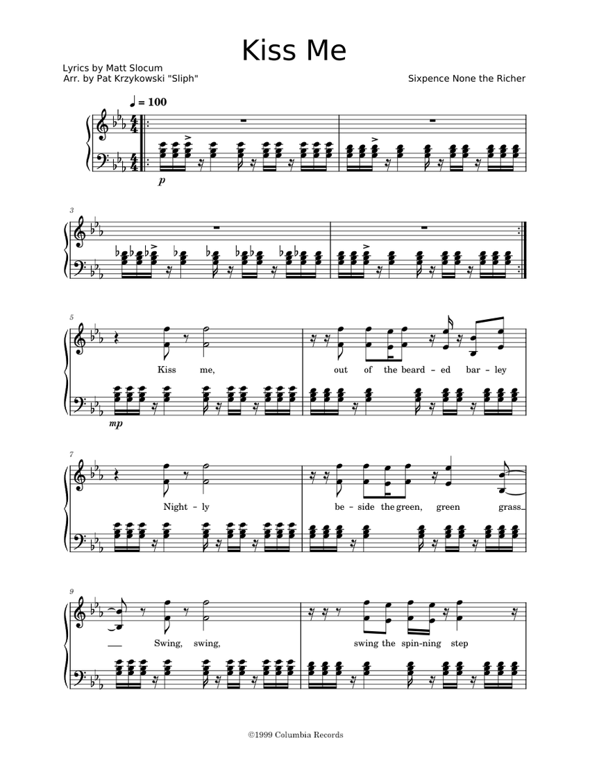kiss-me-sixpence-none-the-richer-sheet-music-for-piano-solo