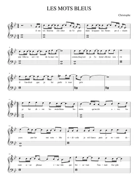 Free Les Mots Bleus by Christophe sheet music | Download PDF or print on  Musescore.com