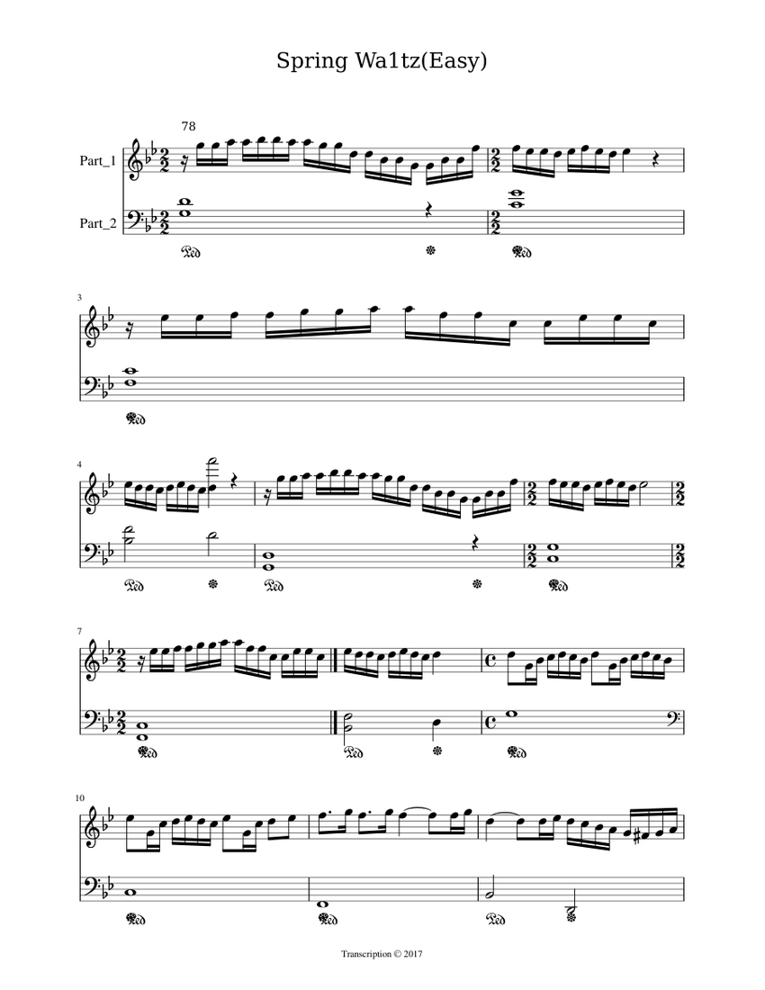Spring Waltz Easy Sheet music for Vocals (Piano Duo) | Musescore.com