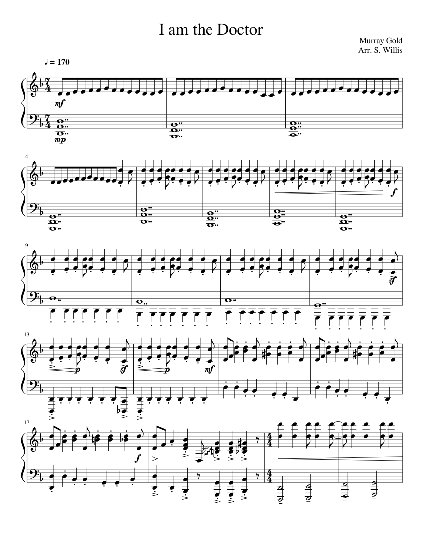 I am the Doctor Sheet music for Piano (Solo) | Musescore.com