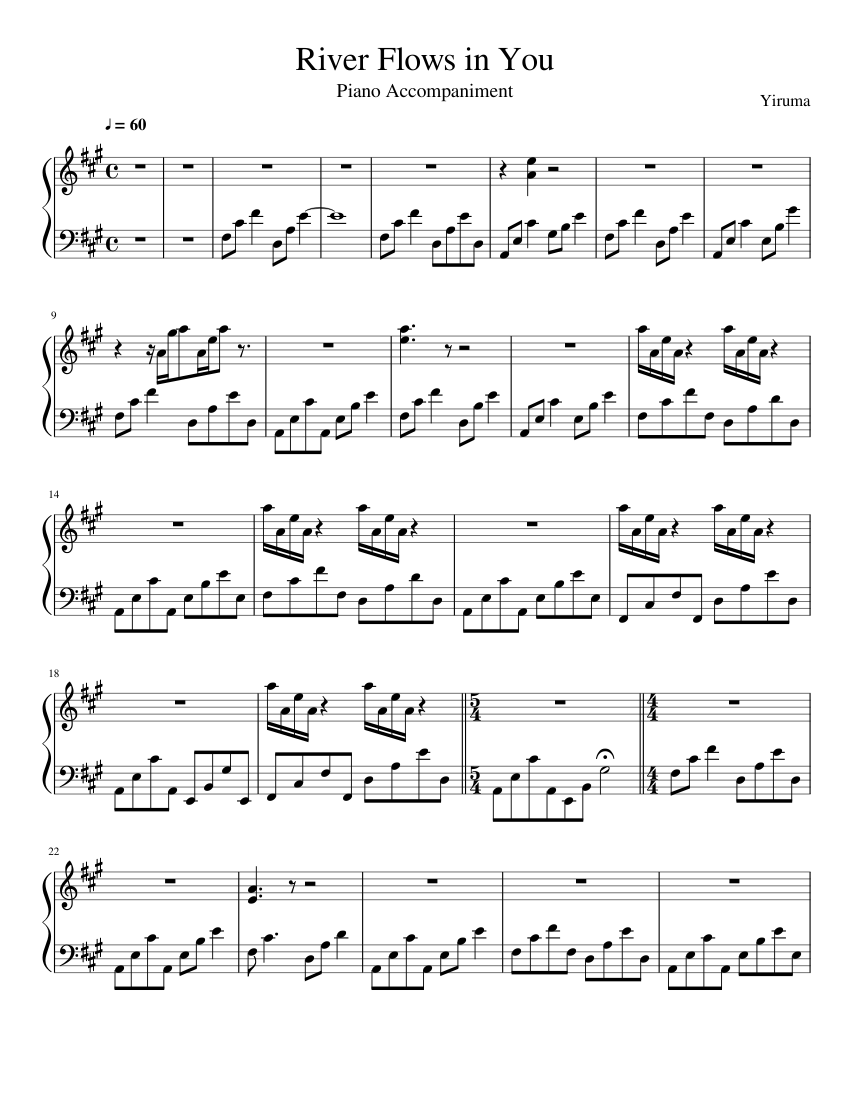 River Flows in You (Piano Accompaniment) Sheet music for Piano (Solo) Easy  | Musescore.com