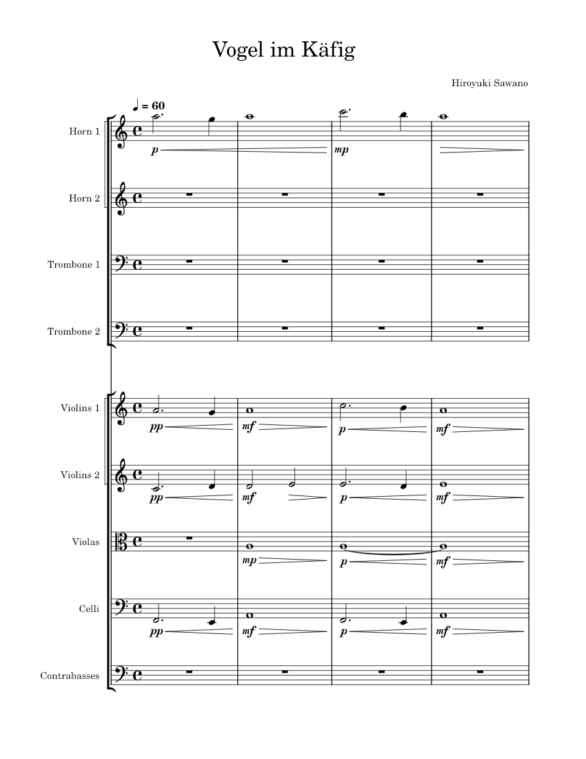 Vogel im Käfig Hiroyuki Sawano Vogel im Käfig Full score