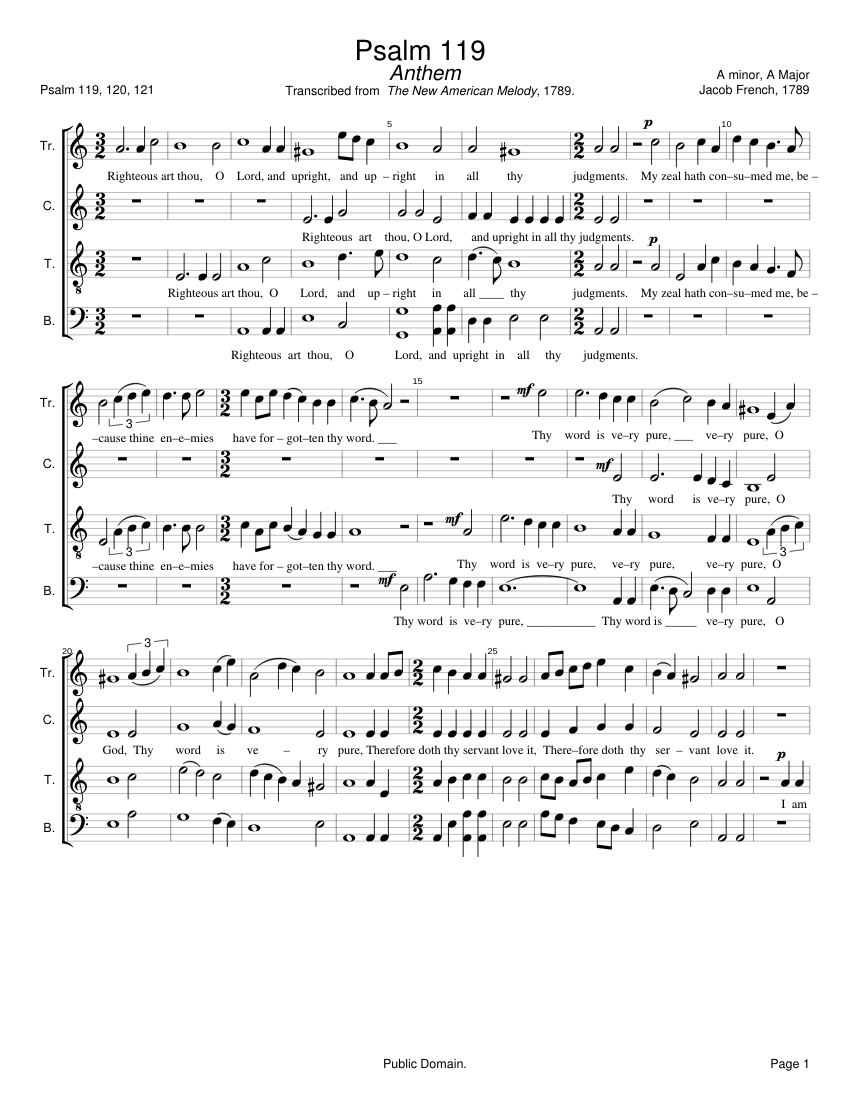 Righteous art thou O Lord - Jacob French