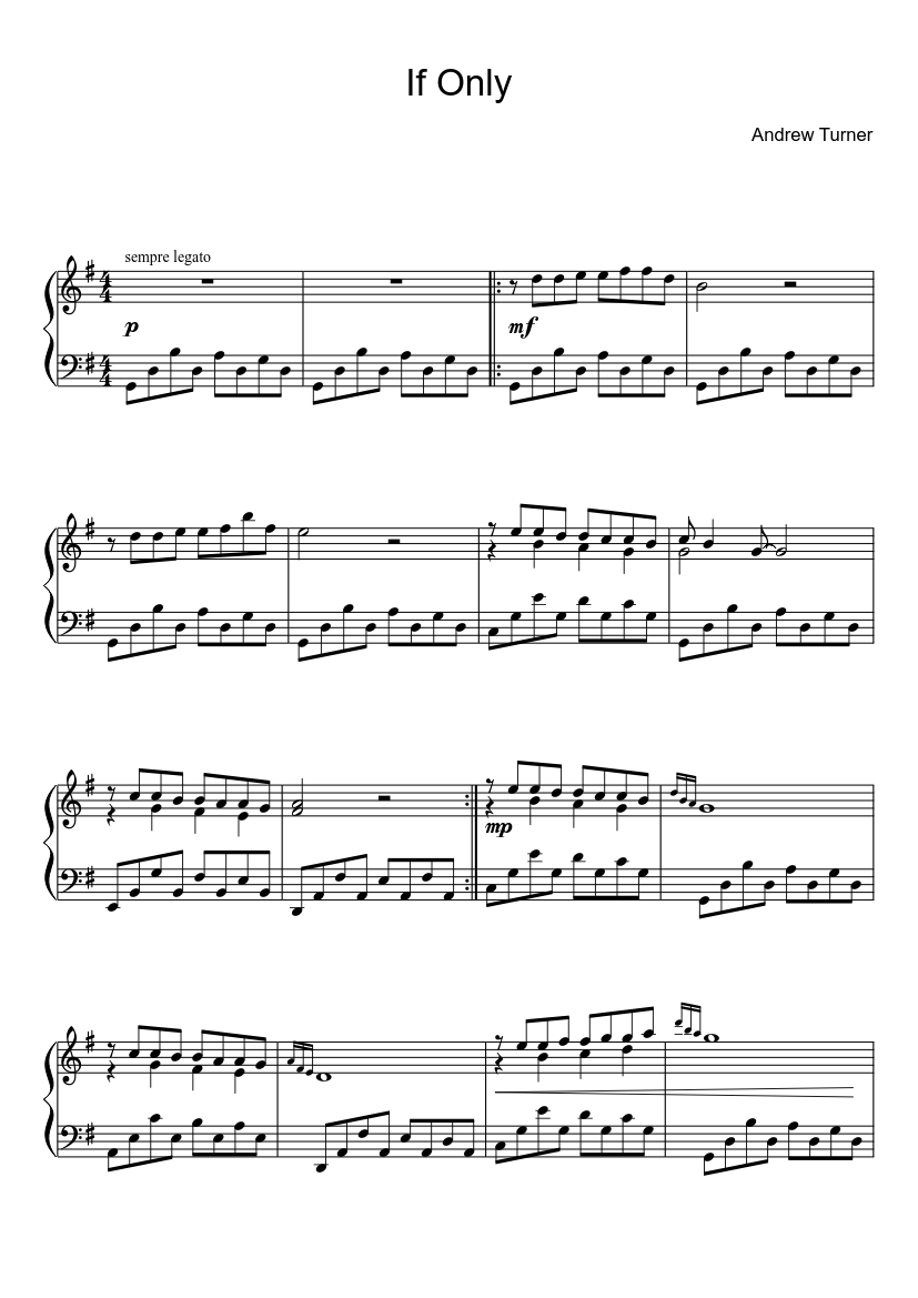 If Only - Contemporary Piano Composition Sheet music for Piano (Solo) |  Musescore.com