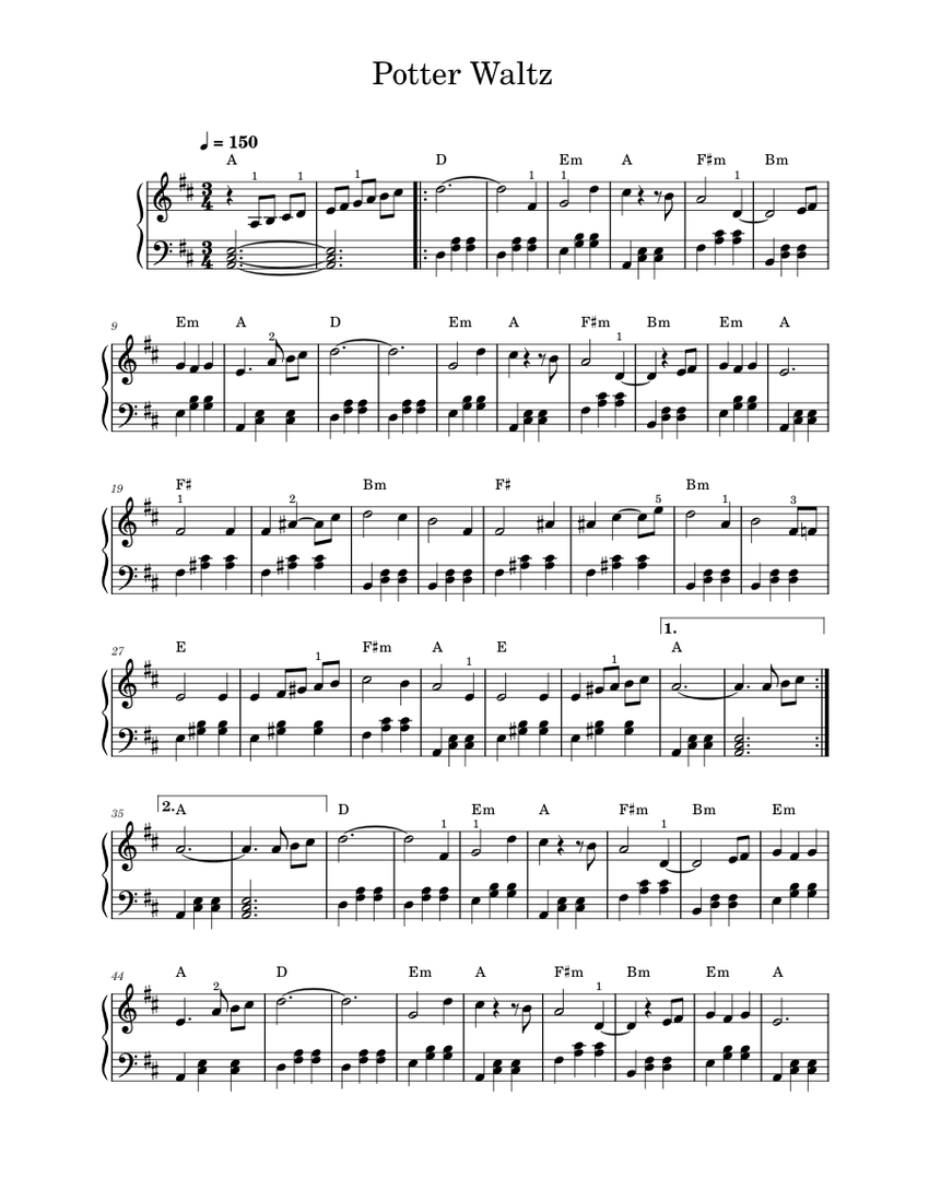 Potter Waltz Sheet music for Piano (Solo) | Musescore.com