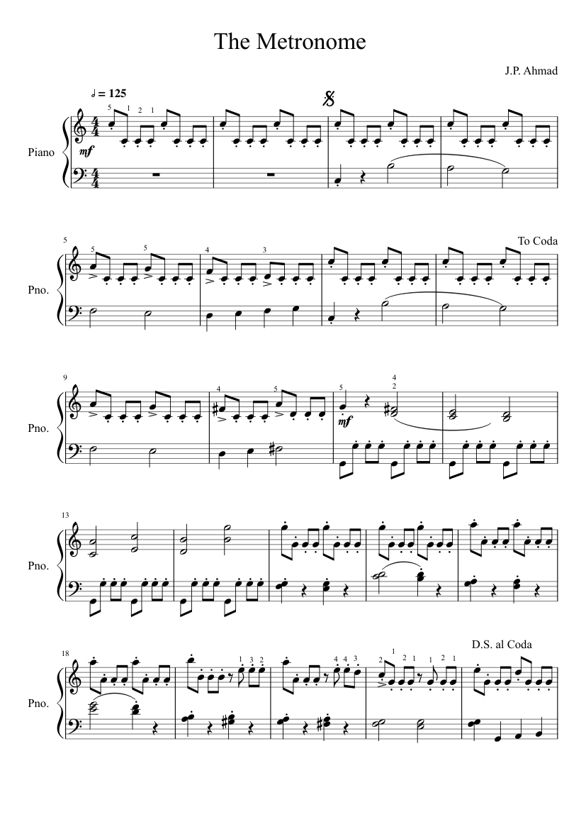 The Metronome Sheet music for Piano (Solo) Easy