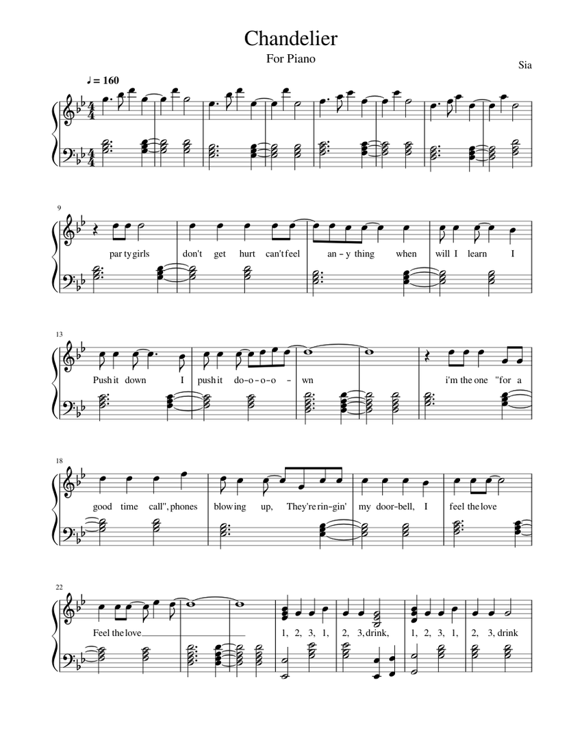 4907036 Chandelier Sheet music for Piano (Solo) | Musescore.com
