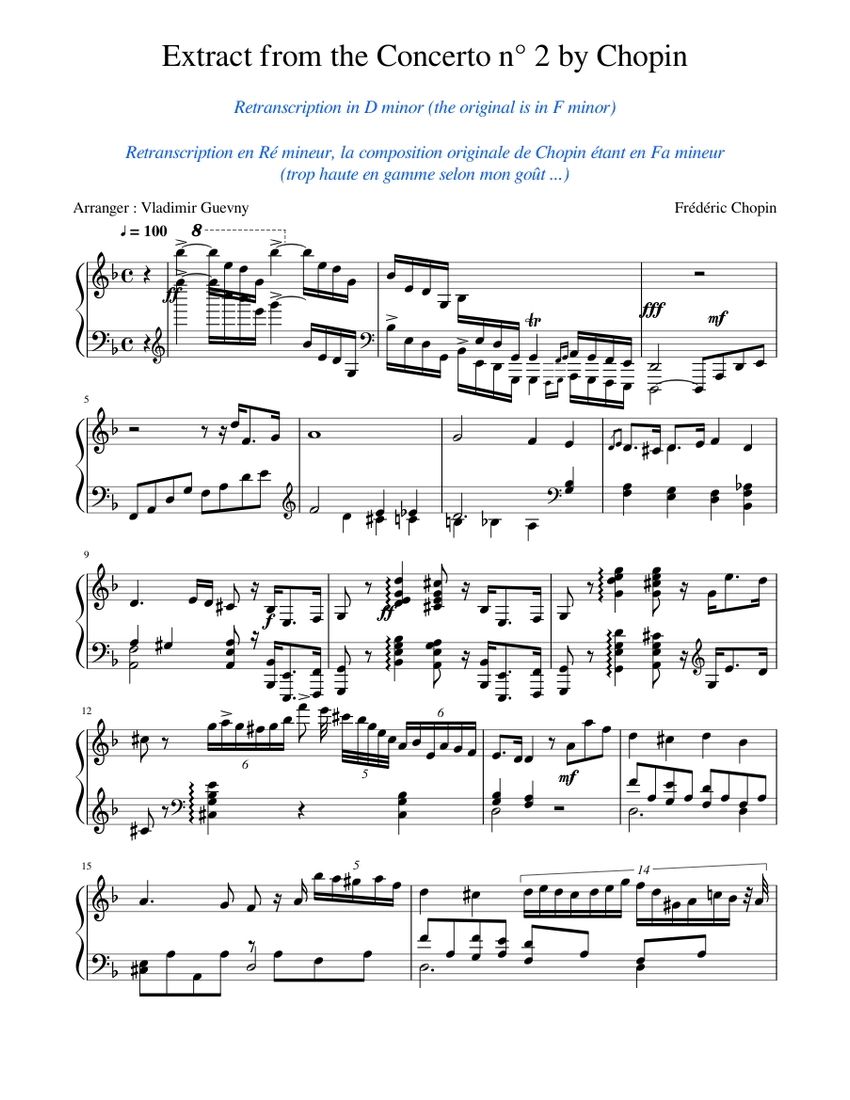 Spartito Per Pianoforte: Chopin Concerto N. 2 In Fa Minore Op. 21 – Schirmer, 44 Pagine