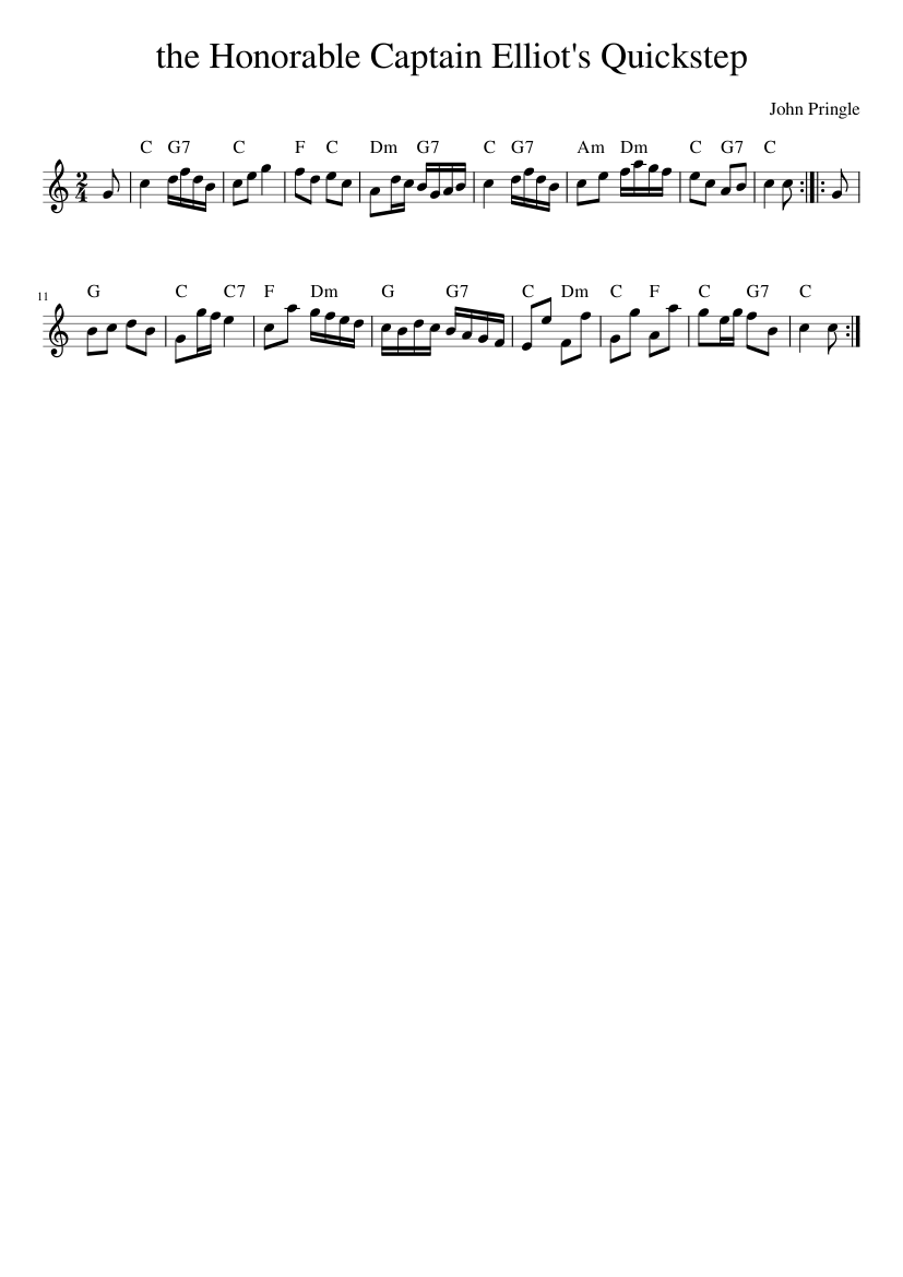 the Honorable Captain Elliot's Quickstep