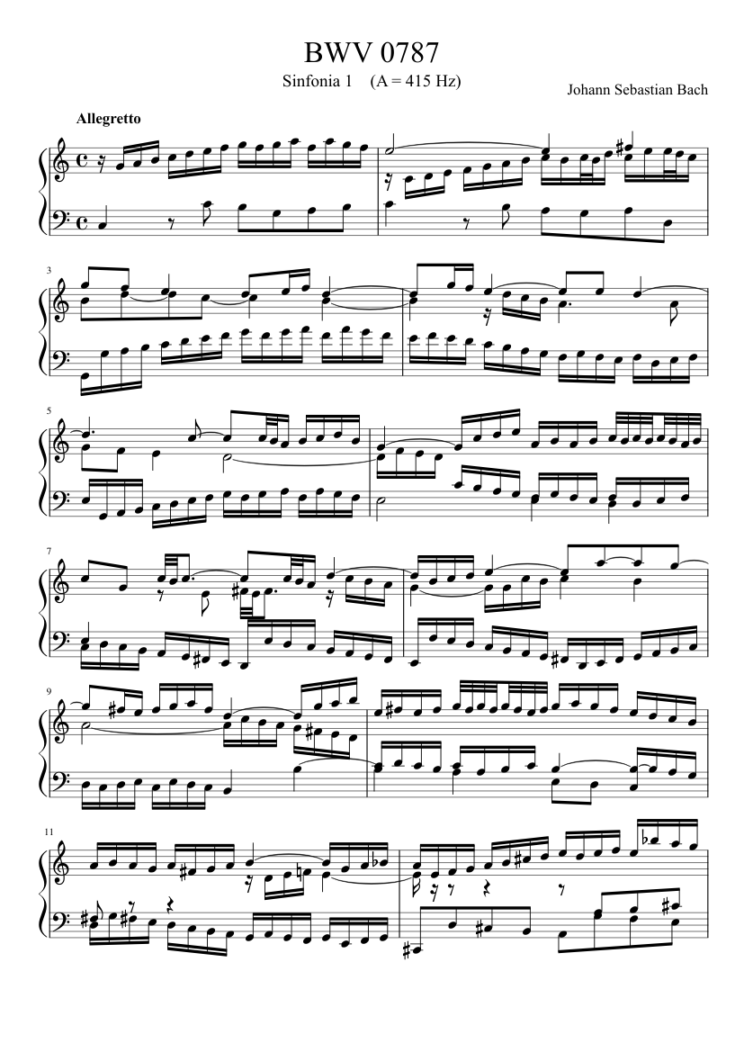 Sinfonia in C major BWV 787