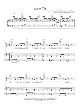 Free Avant Toi by Vitaa & Slimane sheet music | Download PDF or print on  Musescore.com